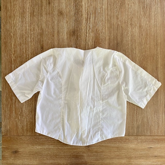 Vintage White Eyelet Button Front Blouse - Picture 7 of 10